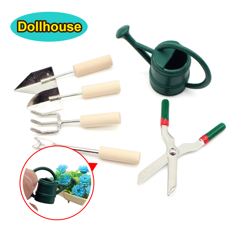 Garden Tools - 1/12 Dollhouse Simülasyon sulama kovası Kürek