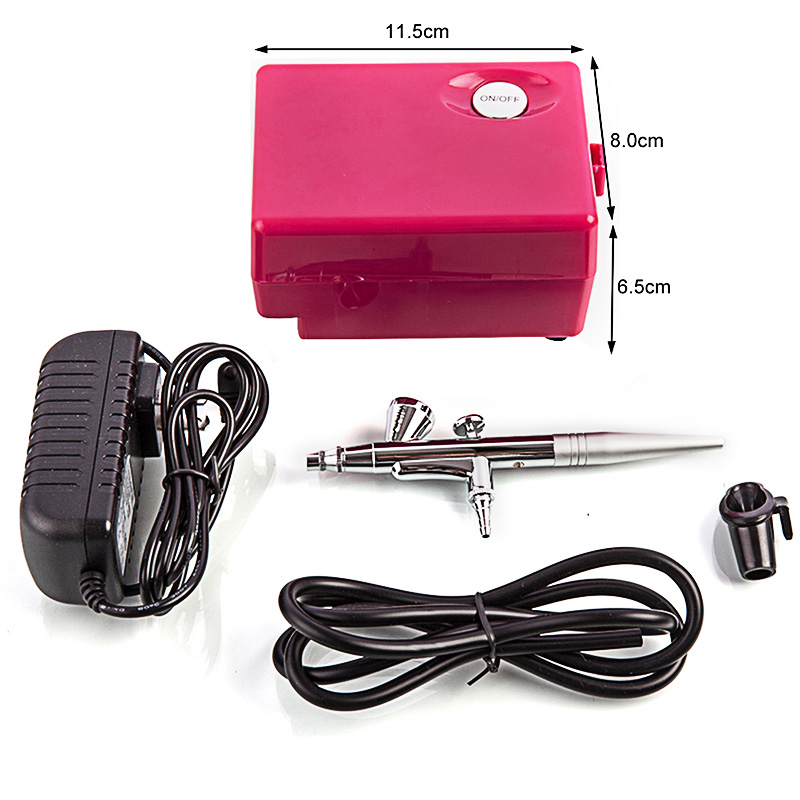 Airbrush Kit With Mini Compressor - Taşınabilir BT16 Püskürtücü Makyaj Kek Manikür