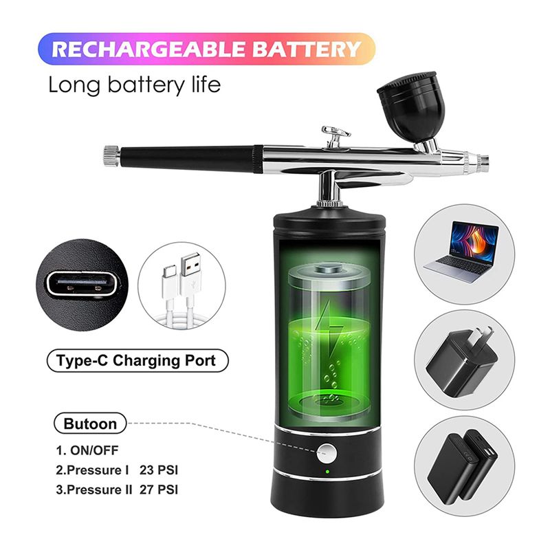 2X Hava Fırçası, Tırnak Oksije - Airbrush Kit With Mini Compressor incelemesi ve fiyatı