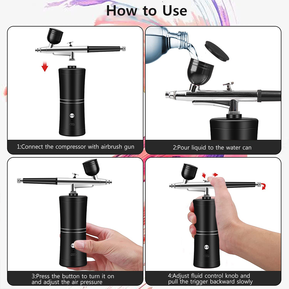 Şarj Edilebilir, Dahili Kompre - Airbrush Kit With Mini Compressor incelemesi ve fiyatı